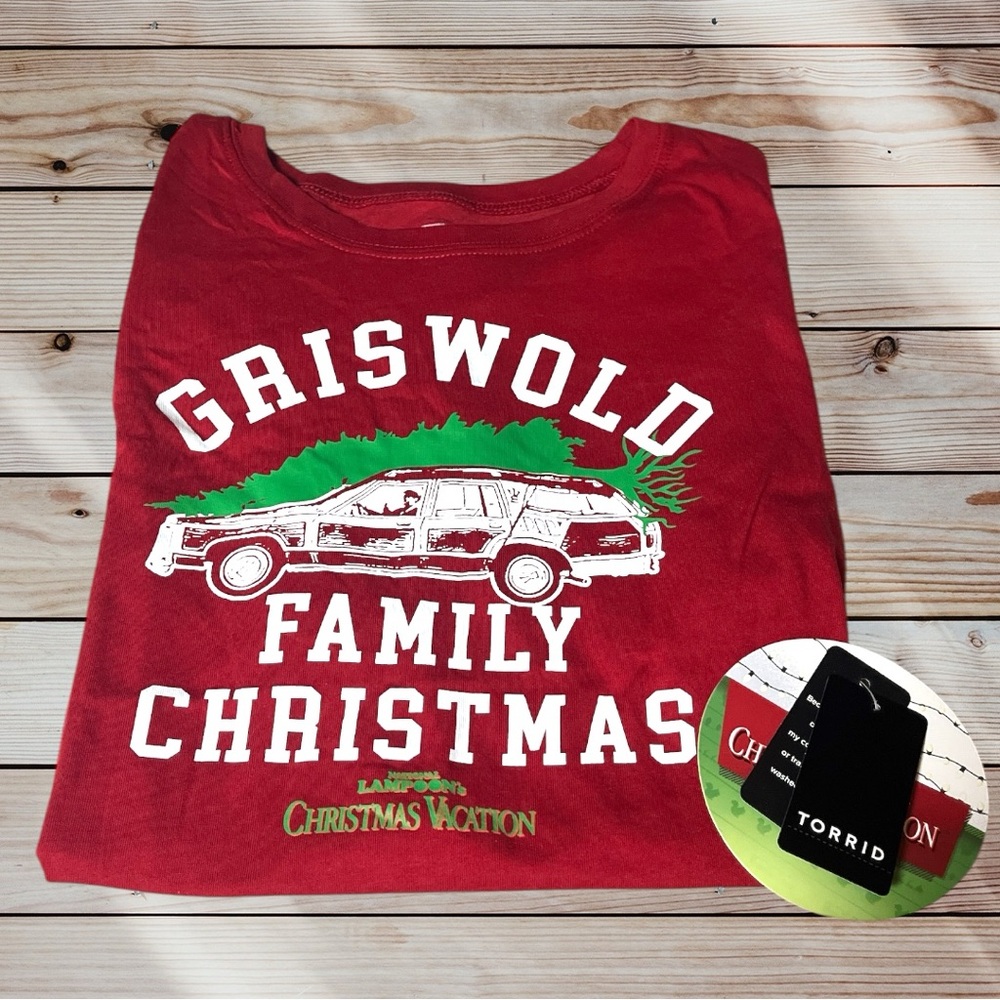 Torrid Christmas Vacation Classic Fit Cotton Crew Tee Size 1 - Picture 6 of 7
